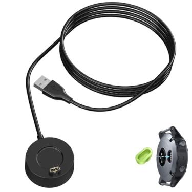 Imagem de Compatível com estação de carregamento Garmin Watch, cabo de carregamento USB para Fenix 7 7X 6 6S 6X 5 5S Plus, Forerunner 945 245, Vivoactive 5 4 3, Instinct + plugues antipoeira