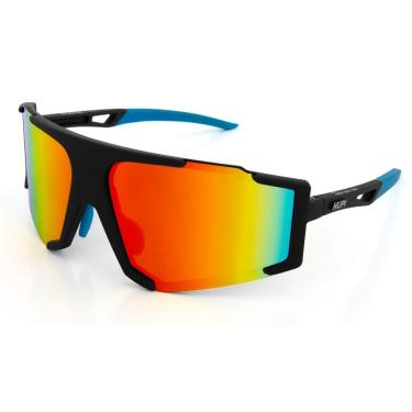 Imagem de Óculos de Sol Hupi Force Preto/azul - Lente Vermelho Espelhado, Cor: Preto/azul