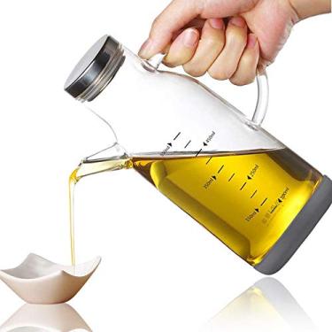 Imagem de NORTHOME Garrafa de vidro com dispensador de azeite de oliva de 510 g com tampa de aço inoxidável e garrafas de vinagre para cozinha, conjunto de 1 peça (510 g, tampa de metal)