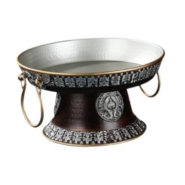 Imagem de Ｂｅｓｇａ Oferecendo placa de frutas da tigela, bênção da bandeja de sobremesa de sobremesa, serve a bandeja tibetana tigela para altar suprimentos decoração do, S