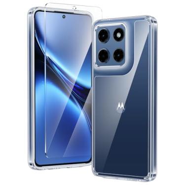 Imagem de FNTCASE Capa para Motorola Moto-G Stylus-5G-2025: Capa de celular antiamarelamento com proteção contra quedas de grau militar - Capas protetoras resistentes à prova de choque transparentes