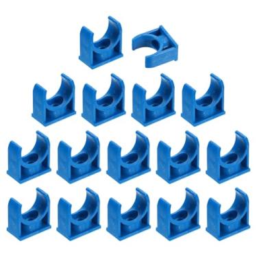 Imagem de uxcell 16 peças de grampos de tubo de água de PVC, fivelas de mangueira de tubulação em forma de U, suporte de tubo de irrigação para 20 mm OD para bandejas de TV, tubulação, tubo de suporte de