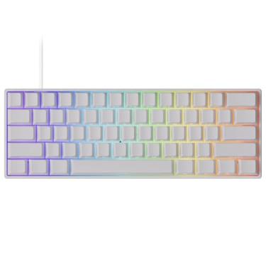 Imagem de MONSGEEK Teclado para jogos FUN60 Pro Rapid Trigger 16K com taxa de digitalização SP, teclado HE com fio 60% branco brilhante (interruptor magnético brilhante)