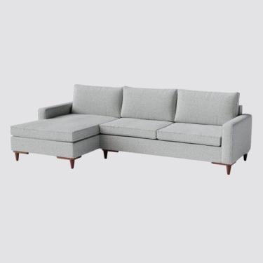 Imagem de Sofá Viena com Chaise 2,70m em Bouclé Cinza Claro - Home Mobily