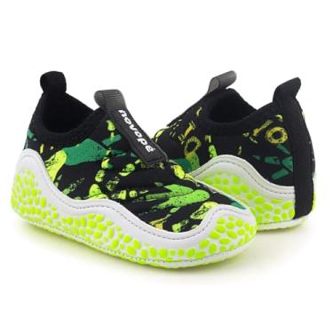 Imagem de Sapatinho Tênis Bebê Menina Menino Primeiros Passos Molinho Novope Sapatos Infantis Sola Antiderrapante Macio Molinho Não Sai do Pé (Preto/Dino, BR, Bebê, Numérico, 15)