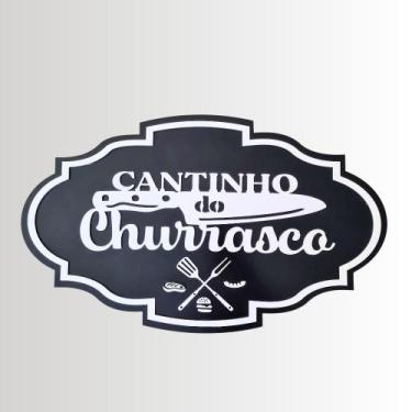 Imagem de Placa Cantinho do Churrasco MDF em Alto Relevo  Placa com Acabamento P