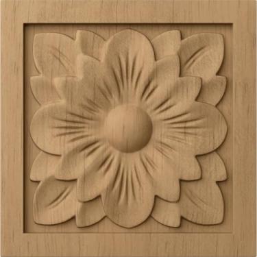 Imagem de Ekena Millwork ROS03X03X00DGLW rosa de flor de cachorro, 7,6 cm x 7,6 cm x 1,7 cm, Lindenwood