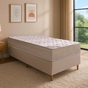 Imagem de Colchão Solteiro Molas Ensacadas Aghata + Base 088x188x68 - Bom Pastor