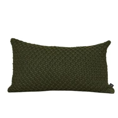 Imagem de Almofada em Tricot Tramado Verde Musgo Retangular