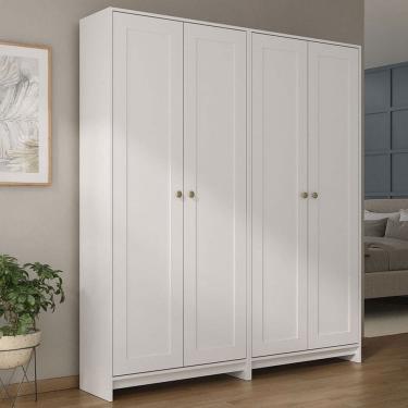 Imagem de Armário Multiuso Americano 4 Portas 8 Prateleiras Branco - Pnr Móveis