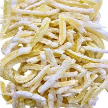 Imagem de Casquinha de Limão Siciliano Cristalizado Em Tiras 1kg. - sabor de min