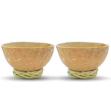 Imagem de Copos Mezcal Jicaras - Copitas artesanais esculpidas à mão do México com fibra natural Carrizo Base Rodete O Recipiente Tradicional para Mezcal e Tequila, ou Qualquer Agave Spirit Conjunto de 2 (142