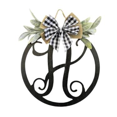 Imagem de Wswqop Porta da frente Pendurando placar, de letra, obra redonda de parede de parede de pendurada por porta de decoração grinalda para casa de estar em