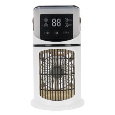Imagem de Umidificador de resfriamento de ar, Ventilador de resfriamento de água portátil de 500 ml com luzes noturnas de 7 cores, Ventilador de ar-condicionado recarregável por USB