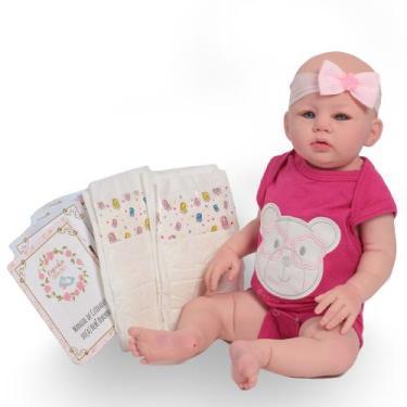 Imagem de Boneca Reborn Bebe Realista Menina Careca + Acessórios - Cegonha Rebor