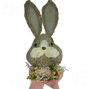 Imagem de Pendente Coelho De Palha Com Flores 50cm