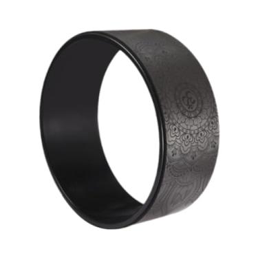 Imagem de Vaveren Roda de ioga para exercícios de flexão para trás, ferramenta de treinamento, rolo de 32 cm, aumenta a flexibilidade, equipamento de alongamento para, Preto