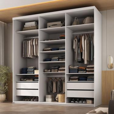 Imagem de Closet Casal 100% Mdf 208cm 4 Gavetas Moutier Branco