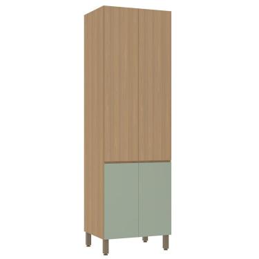 Imagem de Paneleiro Duplo 70cm 4 Portas Slim Luciane Móveis Freijó-freijó Brasil-verde Jade
