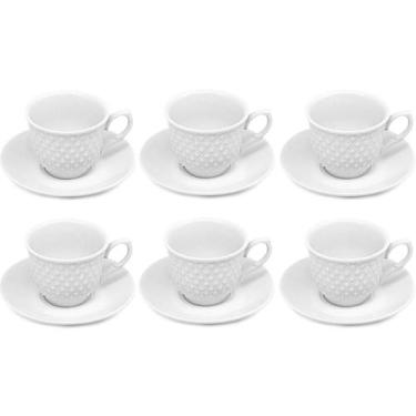 Imagem de Xícara para Café com Pires de Porcelana Wembley 62ML - Conjunto com 12