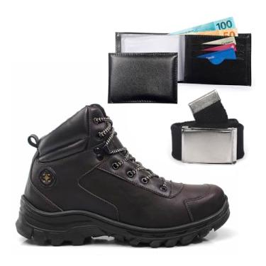 Imagem de Bota Adventure Masculina Com Carteira E Cinto Épico Coturno Trilha Trail Casual Confortavel