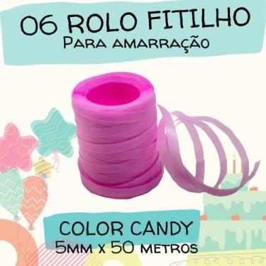 Imagem de Fitilho Rolo 06 unid para Embalagens e Presentes Prático e Versátil - 