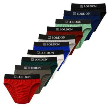 Imagem de Kit 10 Cuecas Slip Microfibra Elástico Exposto Masculina - Lordon, G