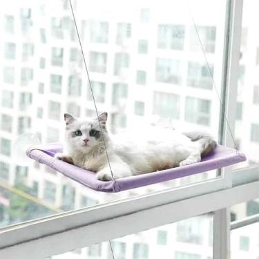 Imagem de Cama Para Gatos Rede Suspensa Suporta Até 20kg Cama De Animal De Estimação Assento De Janela De Sol (Roxo)