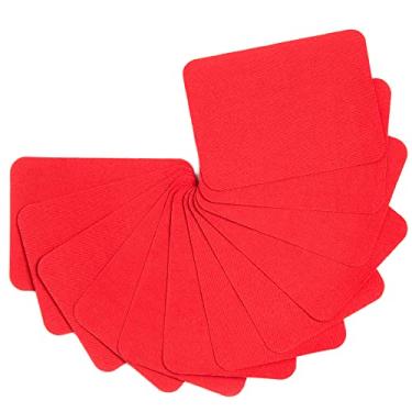 Imagem de Harsgs 12Pcs Tecido Ferro Em Patches Dentro e Fora Cola Forte 100% Algodão Remendo de Reparo para Roupas Calças Remendar e Decorar, Vermelho