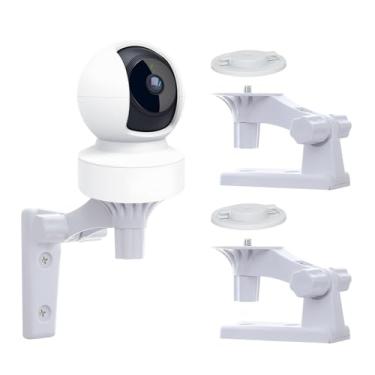 Imagem de Suporte de parede compatível com TP-Link Tapo C210/ C200 e Kasa Indoor Pan EC70/ EC71/ KC410S, suporte de ângulos ajustáveis, rotação de 180 graus, suporte para câmera de segurança fácil de instalar,