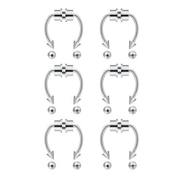 Imagem de outerunner Anel de nariz falso, piercing de septo, magnético, argola de nariz, anéis de septo falsos sem piercing, Metal, Zircônia cúbica,