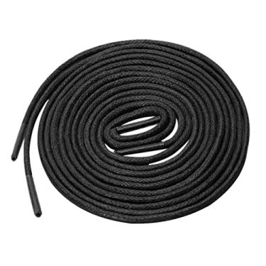 Imagem de Uxcell 2 pares de cadarços redondos encerados Oxford coloridos para botas sociais, Preto, 180cm / 70.86"