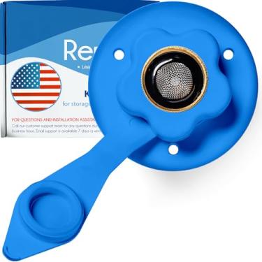 Imagem de Renator Conexão de entrada de água RV. Entrada de água da cidade RV com válvula de retenção. Entrada de enchimento de água para trailer. Conector de mangueira de água para trailer, trailer de enchimento de água da cidade. Flange de mangueira de água. Conexão de água para cidade para camper (azul)