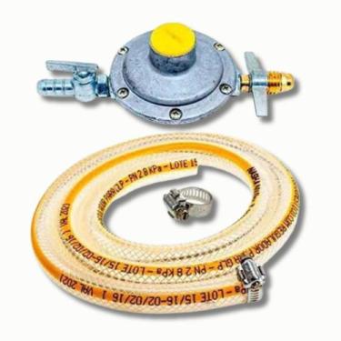 Imagem de Kit Registro Regulador de Gás com Mangueira Tam. 0,80m - Genérico