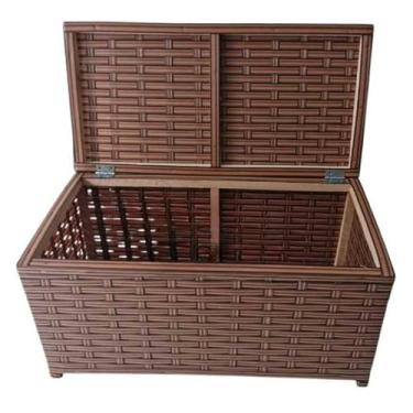 Imagem de Baú Horizontal Organizador de Brinquedos 45L – Caixa Cesto em Fibra Sintética com Fita 60x30x30 cm(indiano)