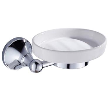 Imagem de Acessórios para banheiro em latão cromado - Toalheiro duplo com suporte para escova de vaso sanitário e dispensador de rolo de papel | Conjunto de 4 peças, saboneteira oval