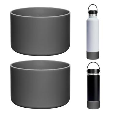 Imagem de Prurex Pacote com 2 capas de silicone para botas | Serve para Hydro Flask boca larga 20/680.4 g, boca padrão 18/21/680.4 g, viagem 680.4 g e garrafas infantis 340.2-567.0 g | Base 7-7.2 cm |
