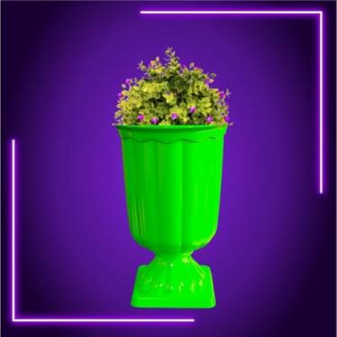 Imagem de Kit Decoração Mesa Neon Boleira Vaso Grego e Bandejas Brilha na Luz Negra (Verde) (Laranja)