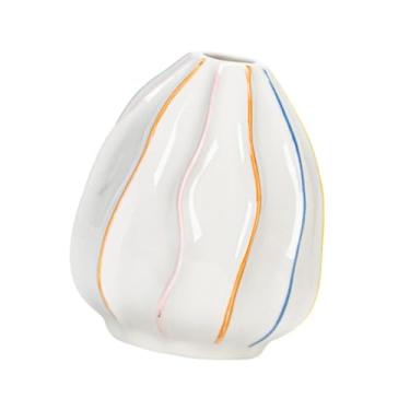 Imagem de IEUDNS Vaso decorativo moderno para mesa, vaso para plantas, suporte para flores secas para prateleira interna, mesa para festa de casamento, Oval