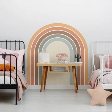 Imagem de Adesivo Decorativo Arco Íris Grande Infantil Lavável Seguro Para Parede Quarto de Bebê Criança Menino Menina