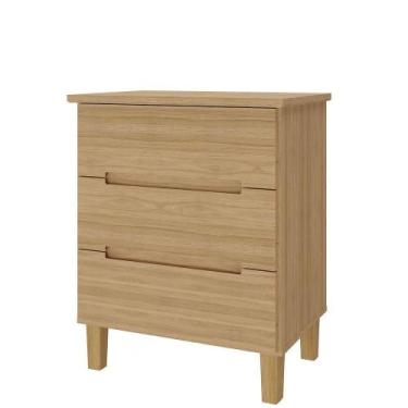 Imagem de Mesa de Cabeceira Logan 3 Gavetas cor Olmo 63 cm - 73100 - Sun House