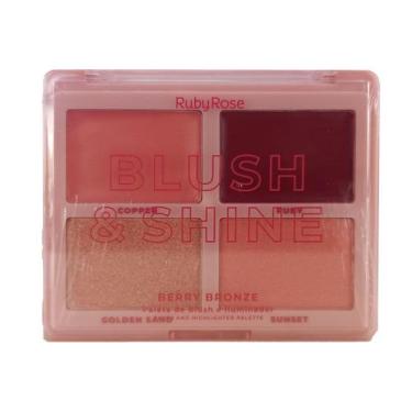 Imagem de Paleta De Blush Iluminador Blush Shine Ruby Rose Multifuncional Alta P