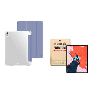 Imagem de Kit de Capa para iPad Air 5 e Air 4 10.9" e Película Vidro 10.9" (Lilás)