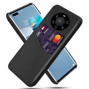 Imagem de Capa para Huawei Mate 40 PRO Plus,Anti-deslizamento,Proteção contra quedas de 360°,Resistência à impressão digital,Tela e caso de couro PU com 1 slot de cartão atrás-Black