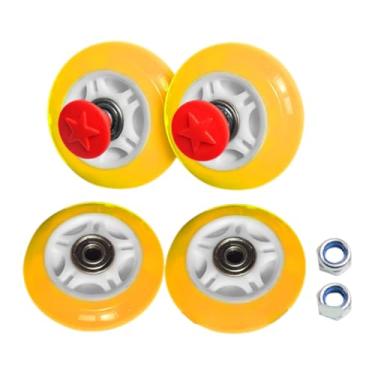 Imagem de menolana Roda sólida de substituição para carrinho de praia, carrinho universal de substituição, roda de PU, utilitário para áreas externas, dobrável para, Amarelo