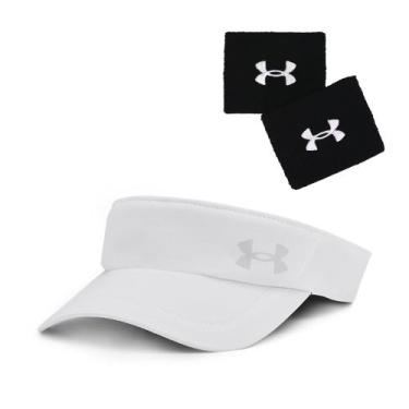 Imagem de Kit 1 Munhequeira Under Armour 3 Performance e 1 Viseira Under Armour 