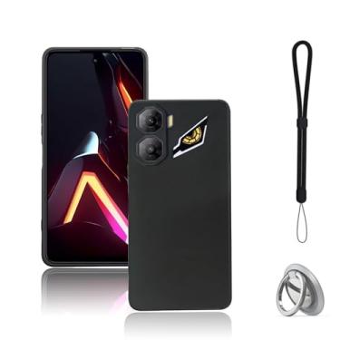 Imagem de NOUKAJU Capa para Nubia Neo 3, capa protetora de TPU, função de suporte, suporte ajustável, antiqueda, à prova de choque, capa protetora para Nubia Neo 3 (preto)