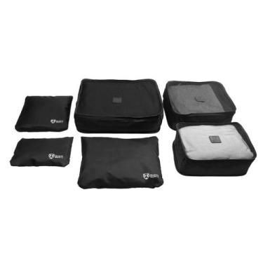 Imagem de Kit Organizador De Mala Para Viagem Preto 6 Peças Quati Travel - Qko-0