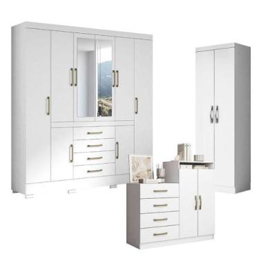 Imagem de Guarda Roupa Casal Nápole 2045149 E Armário Multiuso New 2000192 E Côm