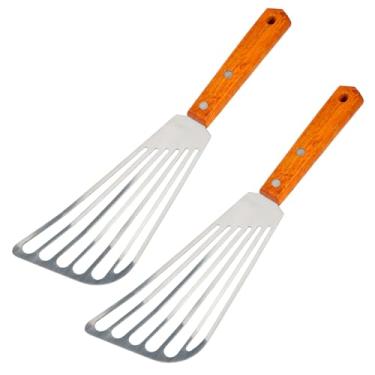 Imagem de BOXOB 2 Peças Espátula de Aço Inoxidável para Peixe, Conjunto Espátula de Peixe Durável Com Fenda Cozinha para Virar Panquecas Ovos e Muito Mais